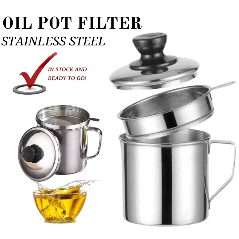 GOS A306 - OIL POT SARINGAN STAINLESS MINYAK GORENG SISA WADAH JELANTAH