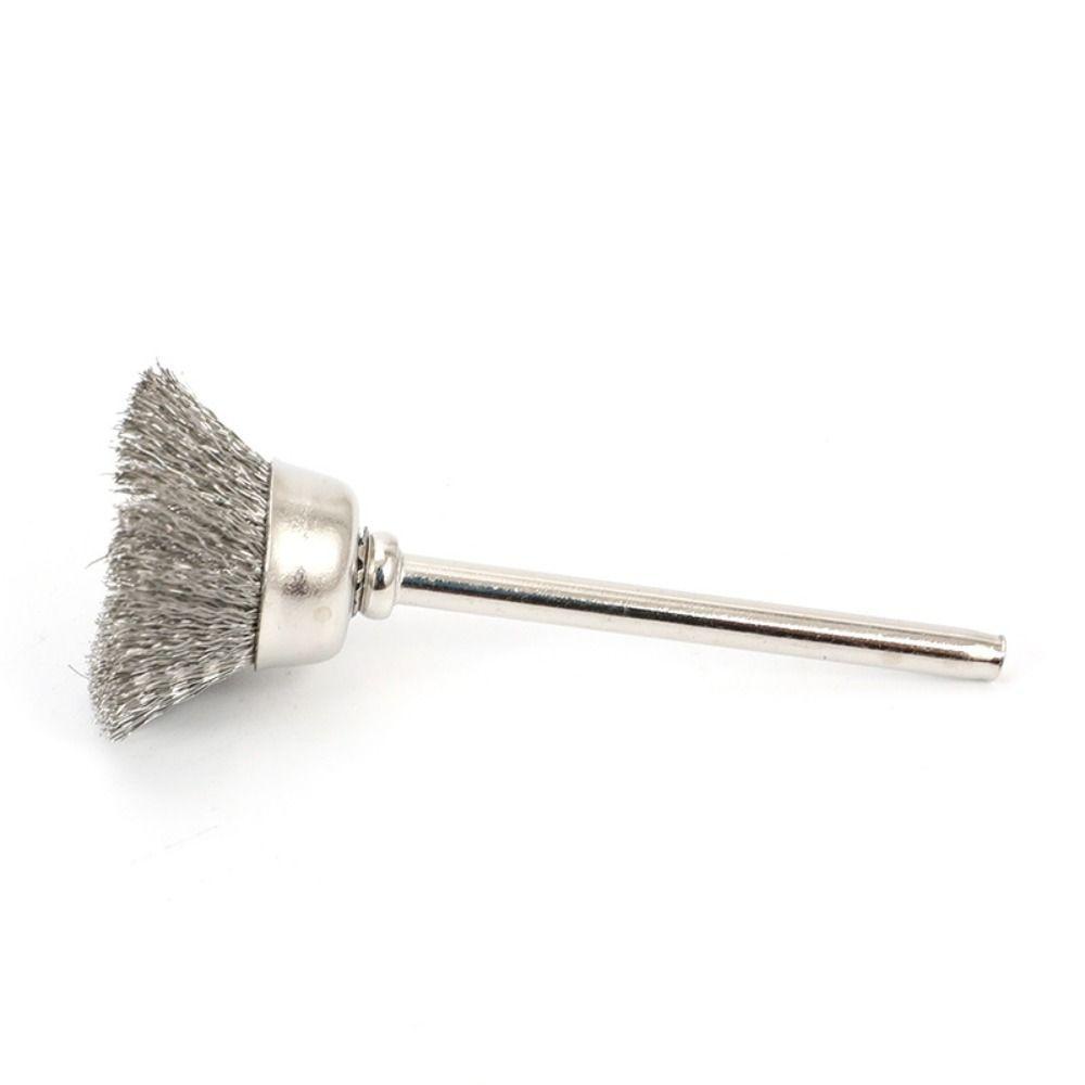 Populer 15pcs Sikat Roda Bahan Silver Kualitas Tinggi Dengan Shank1 /8Inci Kerut Kasar Untuk Alat Dremel