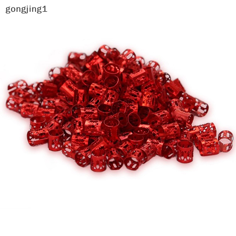 Ggg 100pcs Manik-Manik Adjustable Kepang Rambut Gimbal Beads Braid Rings Manset Klip Tabung ID