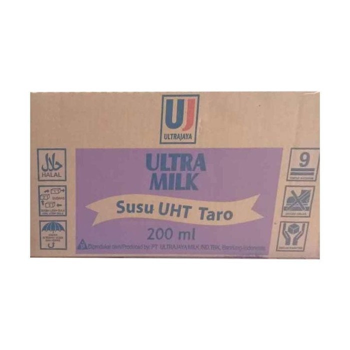 Dus Karton Susu Ultra Milk Taro 200 ml 200ml Isi 24