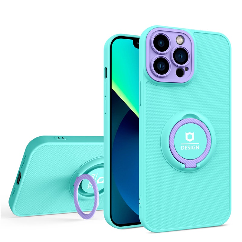 Armor Case Magnetic Ring Holder Phone Case Untuk 13 12 11 14 Pro Max14 7 8 plus X XS MAX XR 11PRO Warna Kontras Perlindungan Lensa Shockproof Cover