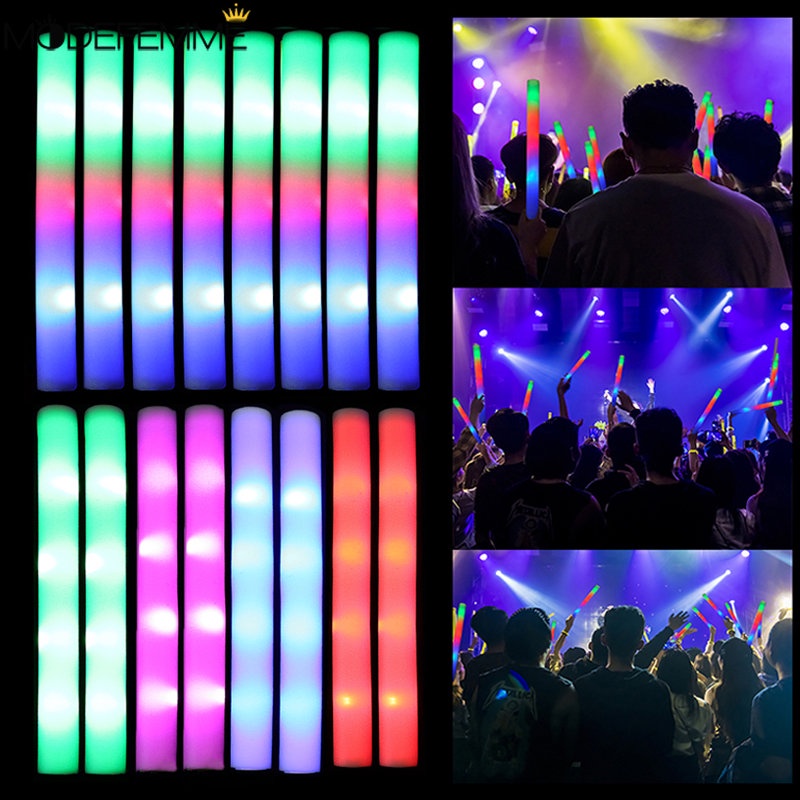 Stik Lampu Kedip Ceria Pesta/LED Foam Cheer Tube/Tiang Lampu Tongkat Spons Multicolor/Glow Sticks Warna Warni/Glow in the Dark Light Props Suasana Konser