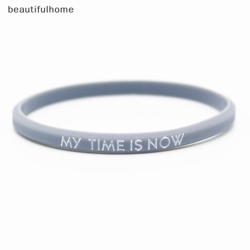 {beautifulhome} My Time Is Now Student Fashion Couple Gelang Silikon Olahraga wrist band.