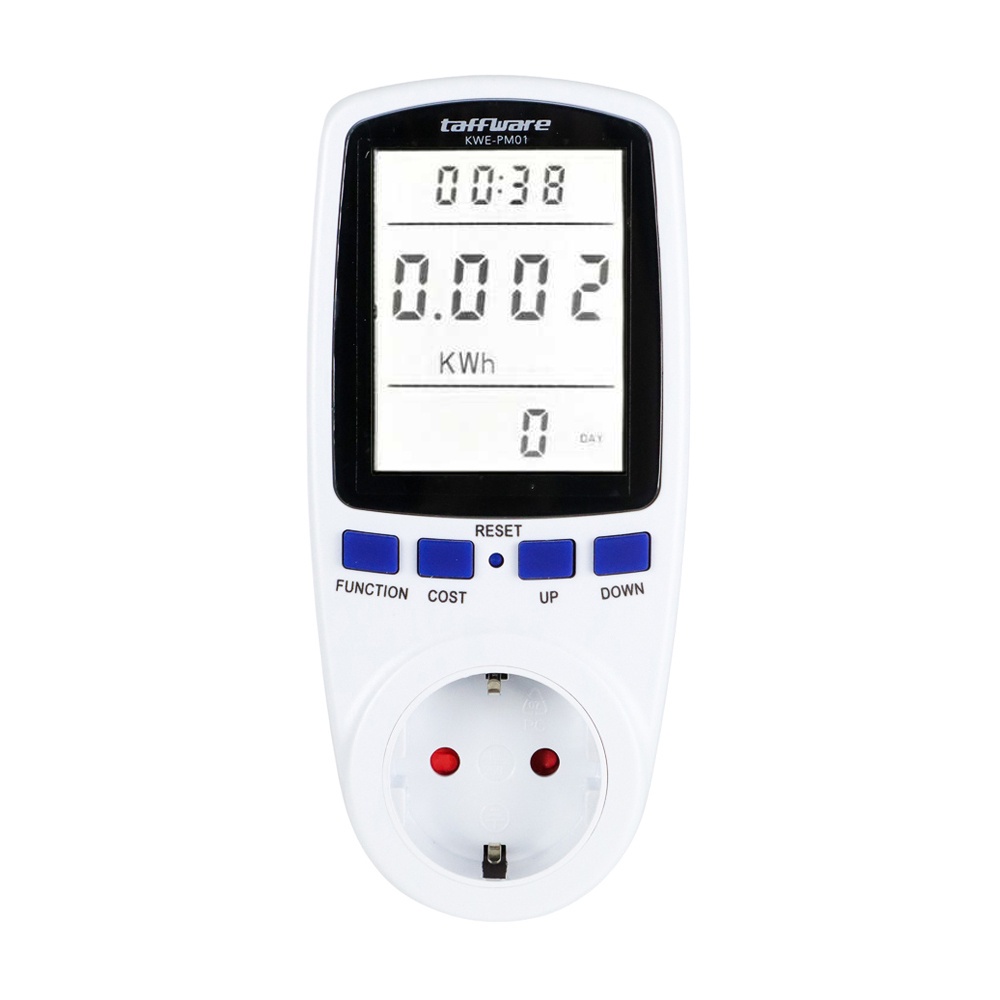 Taffware kWh Meter Pengukur Biaya Listrik Rumah Multifungsi - KWE-PM01 - White