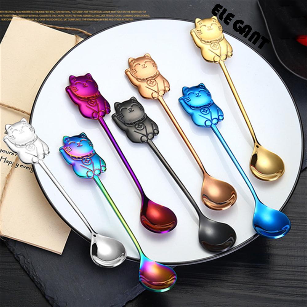 [Elegan] Sendok Dessert 304stainless Steel 14cm Pengaduk Kopi Untuk Piring Kue Aksesoris Dapur Sendok Teh