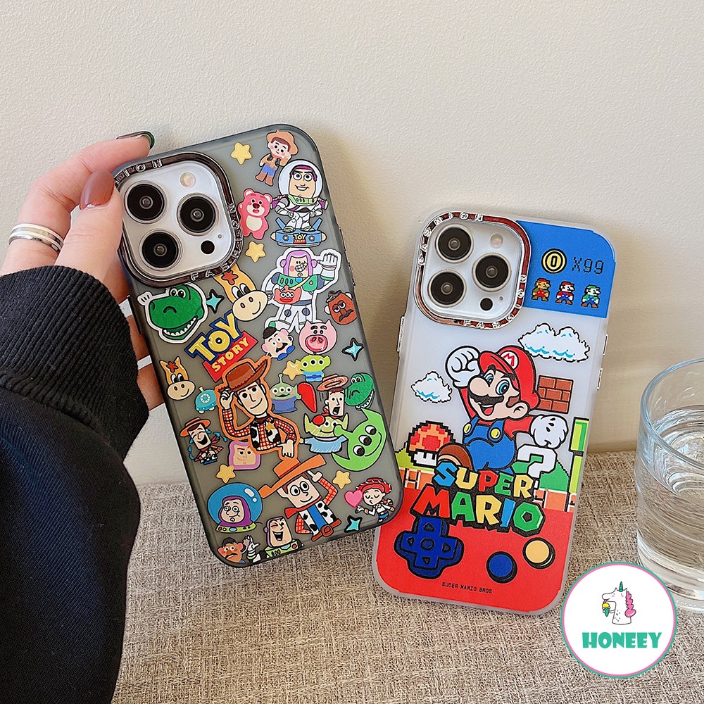 IPHONE Casing Ponsel Mario Game Kartun Kompatibel Untuk Iphone14 13 12 11 Pro Max XR XS 7 8plus Toy Story Frosted Shockproof Back Cover