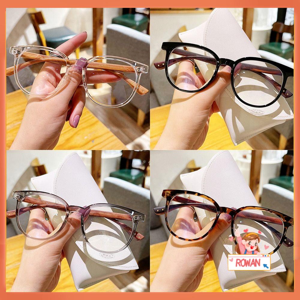 R-flower Myopia Kacamata Bingkai Wanita Anti-Blue Light Round Eyeglasses