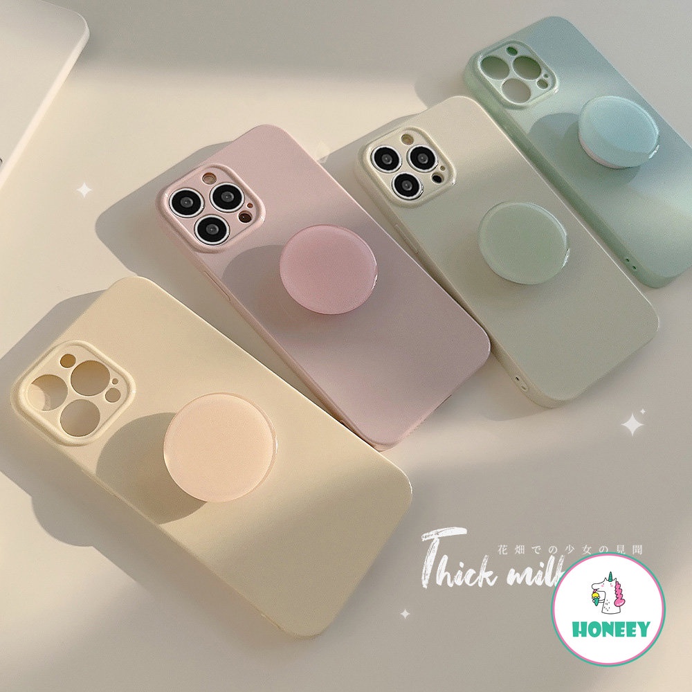 Retro Gadis Profil Seni Bracket Holder Stand Korea Phone Case Kompatibel Untuk Iphone14 13 11 12 Pro Max Case iPhone 11 Cute Cover