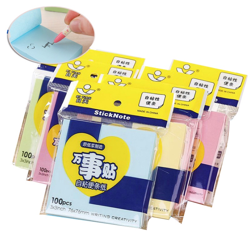 MEMO STICK / STICKIE NOTE / STICKY NOTE POLOS 4 WARNA KOTAK 76*76 MM