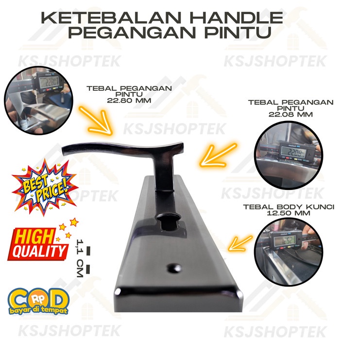 Handle Set Kunci / Kunci Pintu ukuran besar TEBAL 2 MM HONGSHU FERRARY