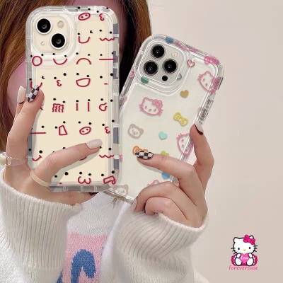 Casing Hello Kitty Kartun Yang Indah Kompatibel Untuk IPhone 7Plus 11 14 13 12 Pro MAX XR X XS Max7 6 6S 8plus Ekspresi Lucu Lembut Shockproof Airbag Case