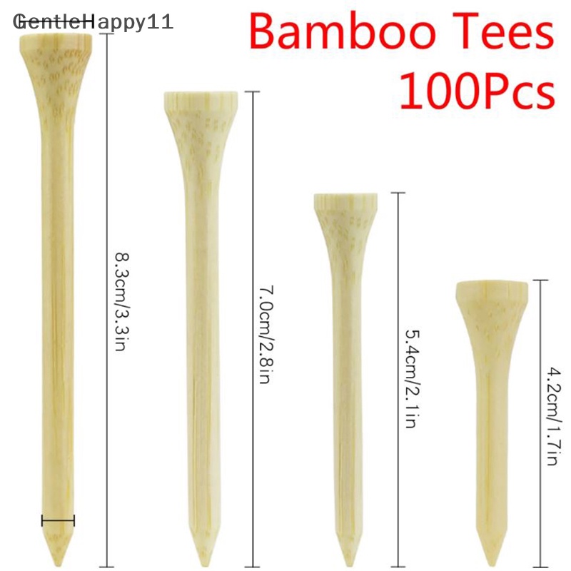 Gentlehappy 100Pcs /Set Golf Tee Bamboo Tee Tempat Bola Golf 4ukuran Lebih Kuat Dari Tee Kayu id