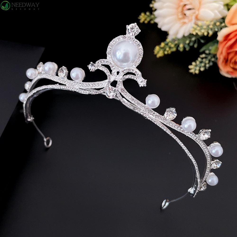 Needway Mahkota Kristal Retro Vintage Pernikahan Putri Ratu Baroque Berlian Imitasi Tiara