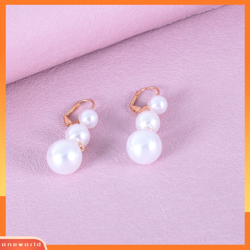 [ONR] Retro French Ball Pearl Earrings Femininitas Rumbai Panjang Selebriti Internet Mode Earrings Earrings