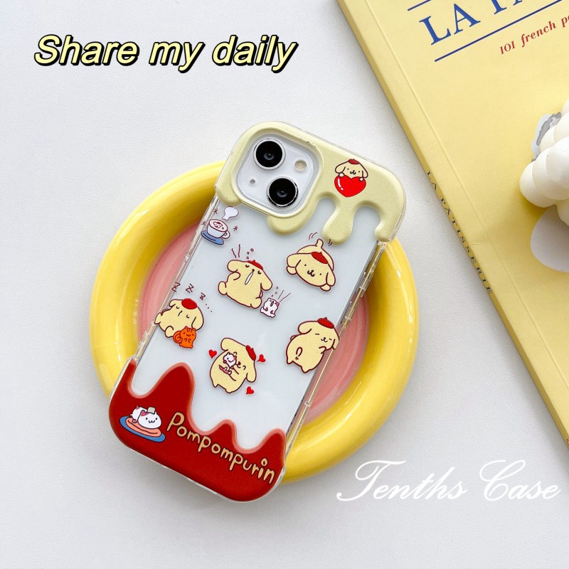 Kompatibel Untuk Iphone14 13 12 11 Pro Max X XR Xs Max8 7 6 6s Plus Se2020 Casing Ponsel Es Krim Kartun Lucu Puppy Bening Soft Cover