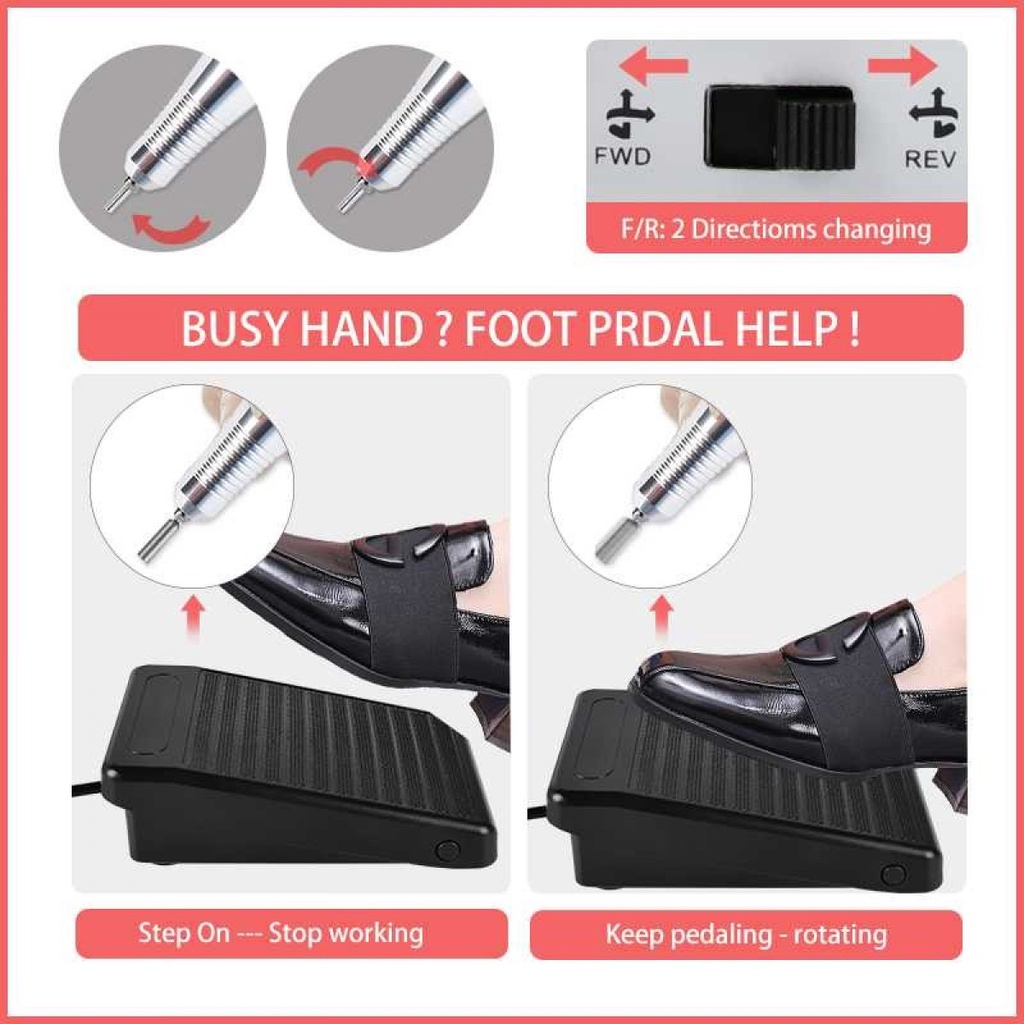 Set Alat Kikir Kuku Poles Elektrik Nail Manicure Pedicure Pedal Kaki