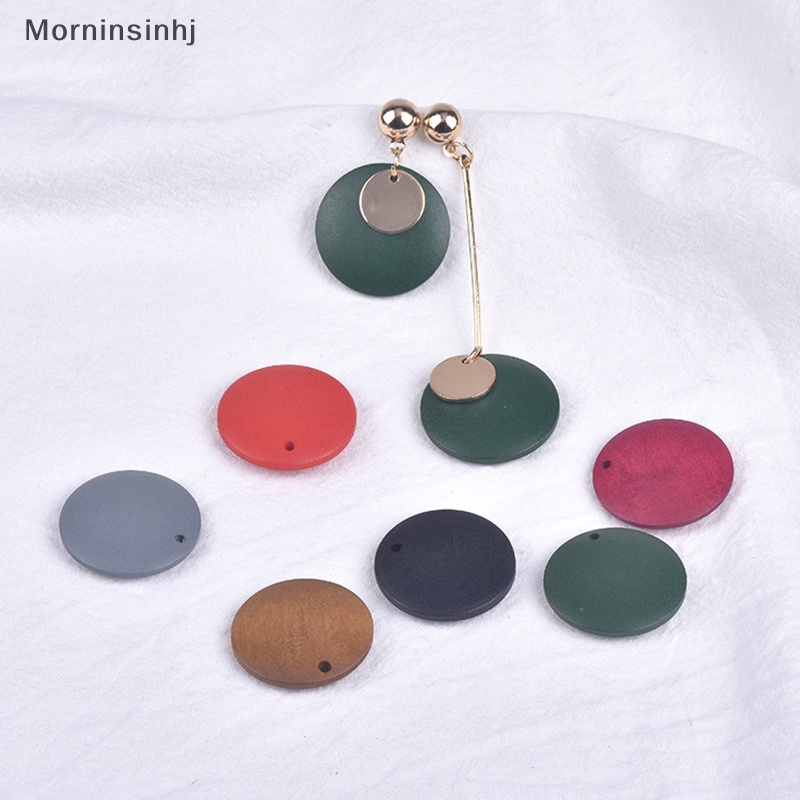 Mornin 50Pcs Manik-Manik Bulat Datar Alami DIY Anting Ch Gelang Membuat Perhiasan id