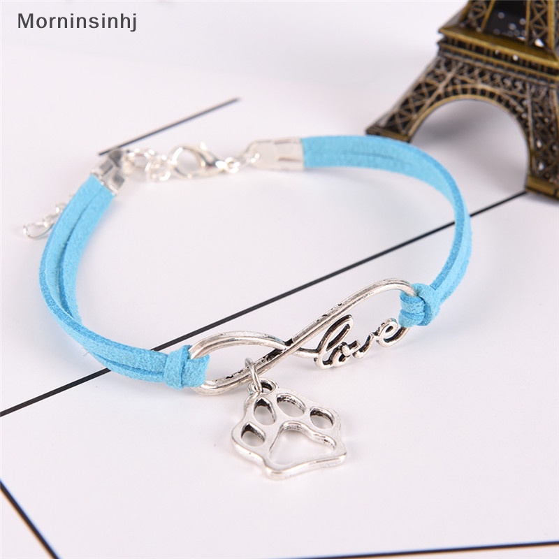 Mornin Pesona Fashion Anjing Peliharaan Kekasih Kucing Hewan Beruang Paw Gelang Infinity Gelang Fashion Pesona Anjing Peliharaan Kekasih Kucing Hewan Beruang Paw Gelang Infinity Gelang Penjualan Panas Charm Fashion