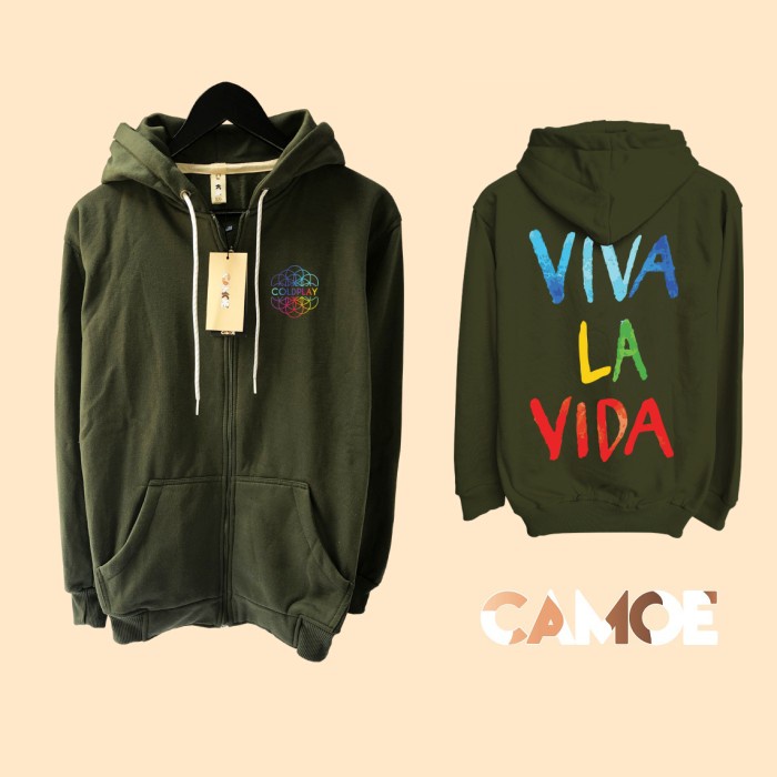 Jaket Hoodie Zipper Coldplay Viva La Vida
