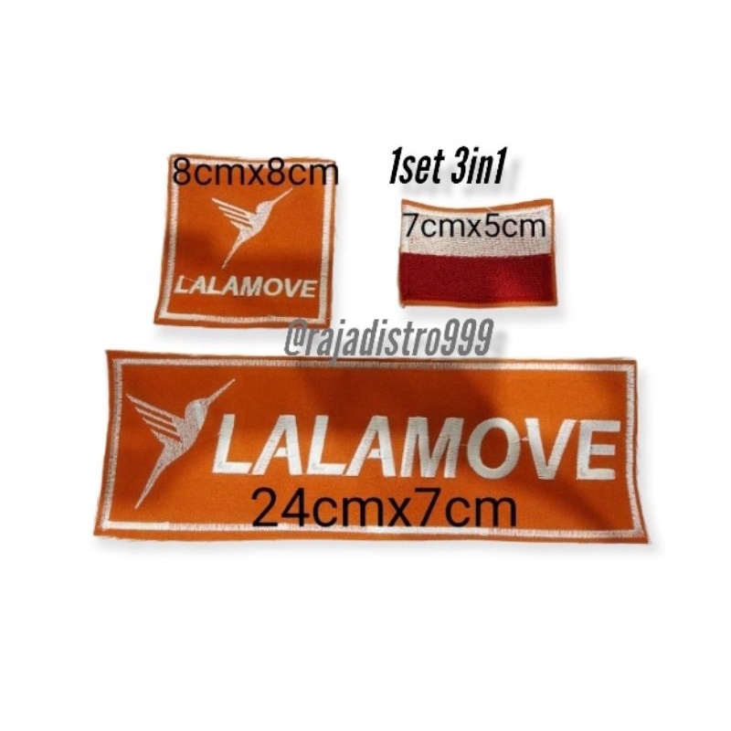 Bordir Bordir logo Lalamove emblem (3 pcs)  EMBLEM BORDIR DRIVER LALAMOVE ORENbisa pesan satuan
