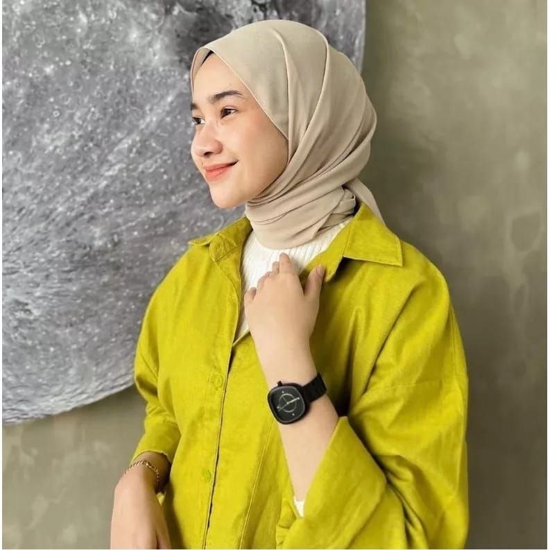 Kemeja Wanita Oversize Linen Polos - Atasan Nelka Belahan Belakang - Blouse Polos Oversize