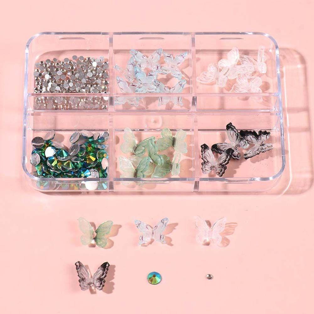 AUGUSTINA Agustina Dekorasi Kuku Gradual Hijau Jepang Halo Dyed Ink Gaya Manicure Nail Ornament Aksesoris Kuku Perhiasan Kuku Untuk Wanita