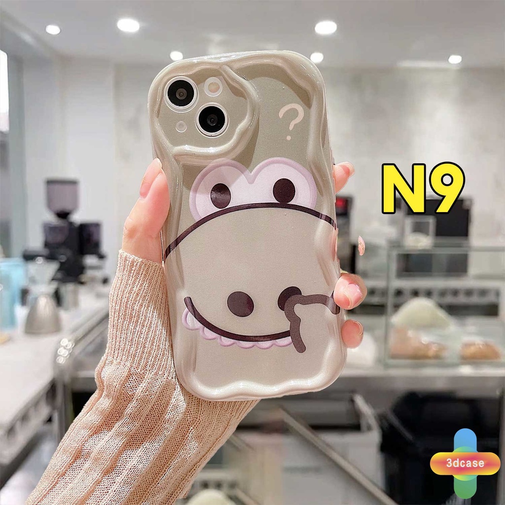 Untuk Casing Lotso wave floating Realme C55 10 C30 C30S C11 2021 C21Y C31 C33 C35 C15 C21 C25 C20 C3 C12 C2 C25S 5S 5 5i 9i C17 7i C1 C25Y C2 C3i 6i C20A  Narzo 20 10 10A 20A 30A 50i 3D Wavy Curved Edge Glossy Lucu Dinosaurus Kartun Strawberry Bear Case