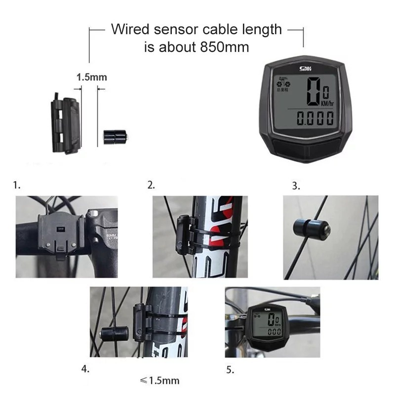Speedometer Sepeda Odometer Tahan Air Sensor Digital MTB Road -SD-581