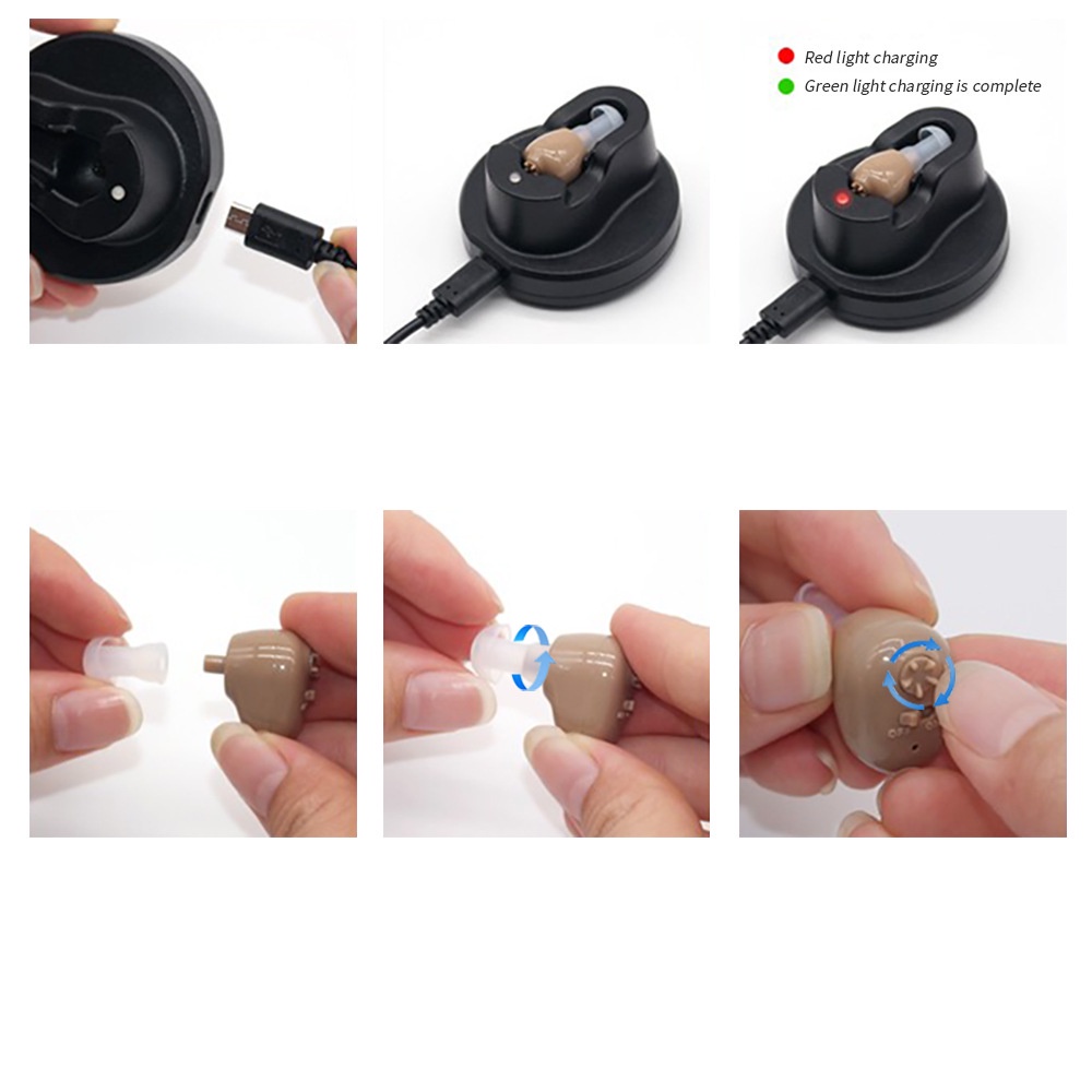(COD) AK1 Alat Bantu Dengar Hearing Aid - Charging Charger USB Recharge