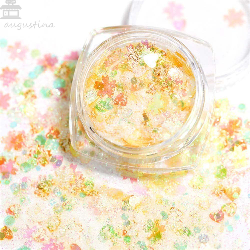 AUGUSTINA Agustina Dekorasi Nail Art Fashion Warna Campur Bintang Sequin Laser Flakes DIY Nail Art Stickers