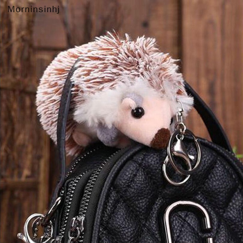 Mornin Lucu Mewah Pompon Landak Hewan Gantungan Kunci Tas 10 cm Ponsel Liontin Keyring id