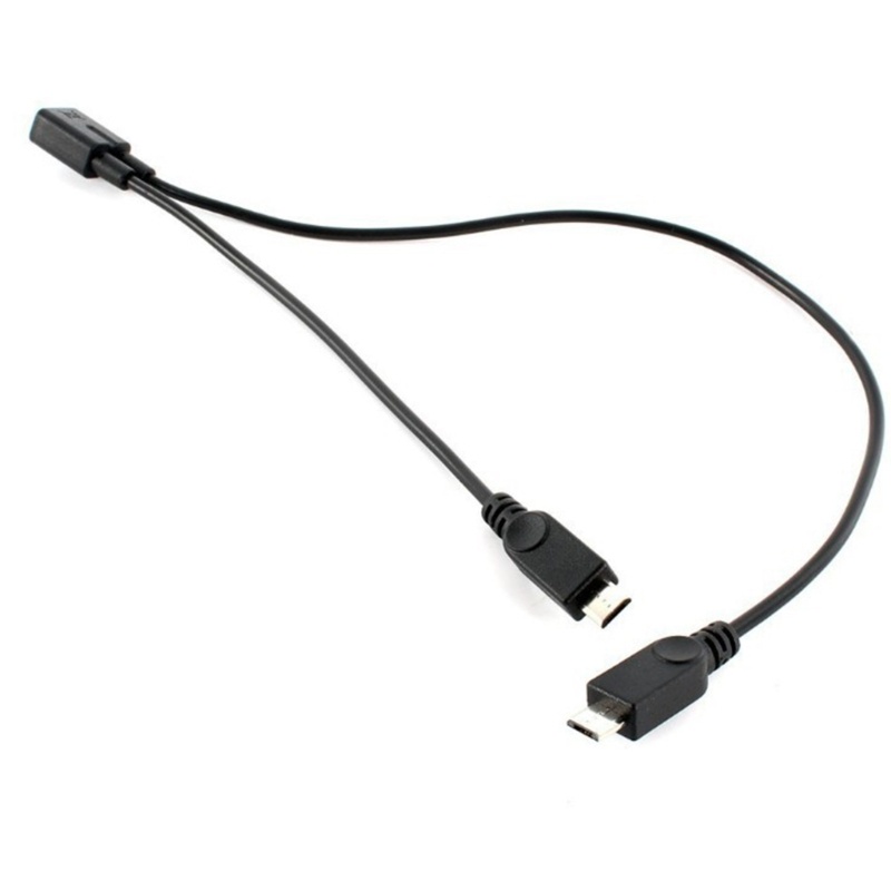 Cre Kabel Micro USB Splitter 1Female to 2Male Splitter Extension Charging Cord Stabilitas Sinyal Kawat Jalur Transmisi