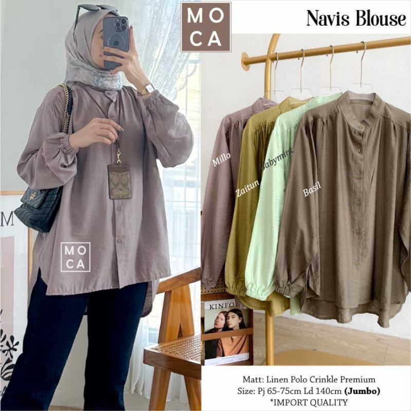 [Nafi Shop] Navis Blouse ORI MOCA Atasan Wanita Jumbo Terbaru