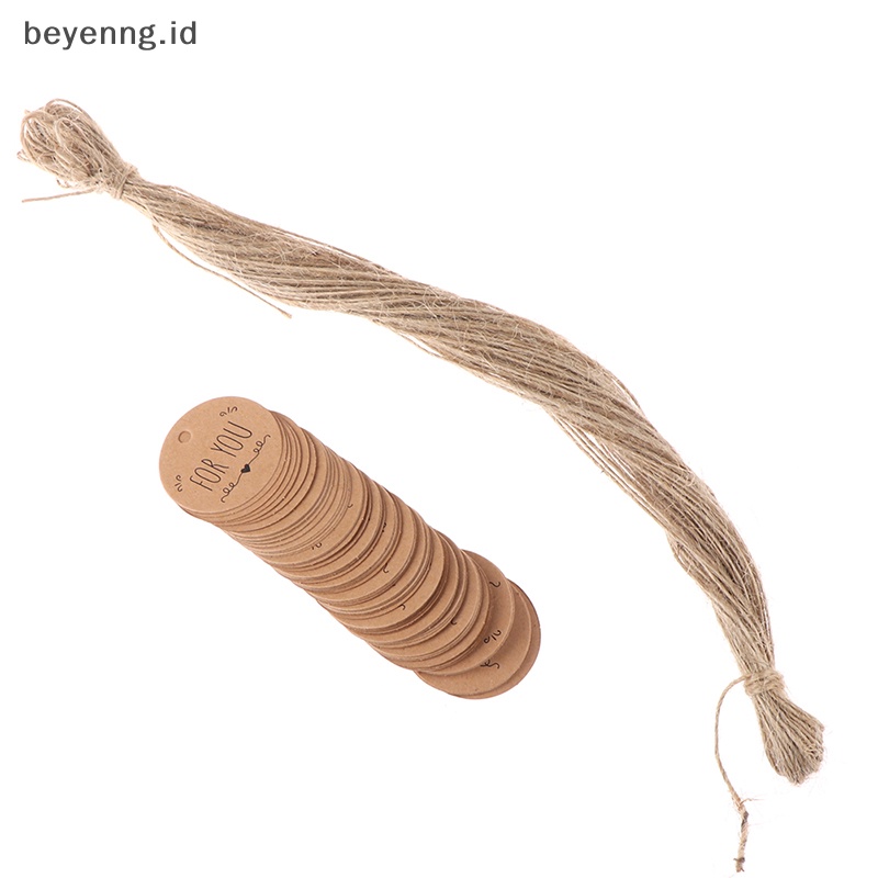 Beyen 100Pcs Hang Tag Kertas Kraft For you pattern Label Untuk Gift Tagging Paket Decor ID