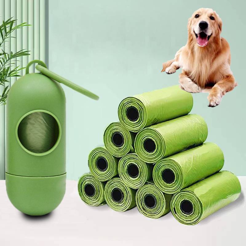 Biodegradable Dog Poop Bag &amp; Dispenser/Alat Pembersih Sampah Kotoran Anjing Dogs Portable/Kantong Sampah Beraroma Kompos Anti Bocor/Sampah PooperTrash Hewan Peliharaan Luar Ruangan/Pick Up Bags