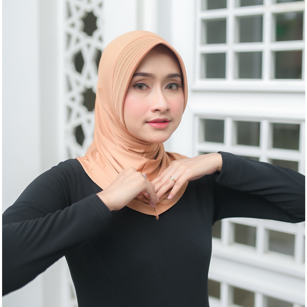 Kerudung Khimar Instan Hijab Sporty pet bahan Jersey Olahraga Volly Basket Futsal By Rismatrie