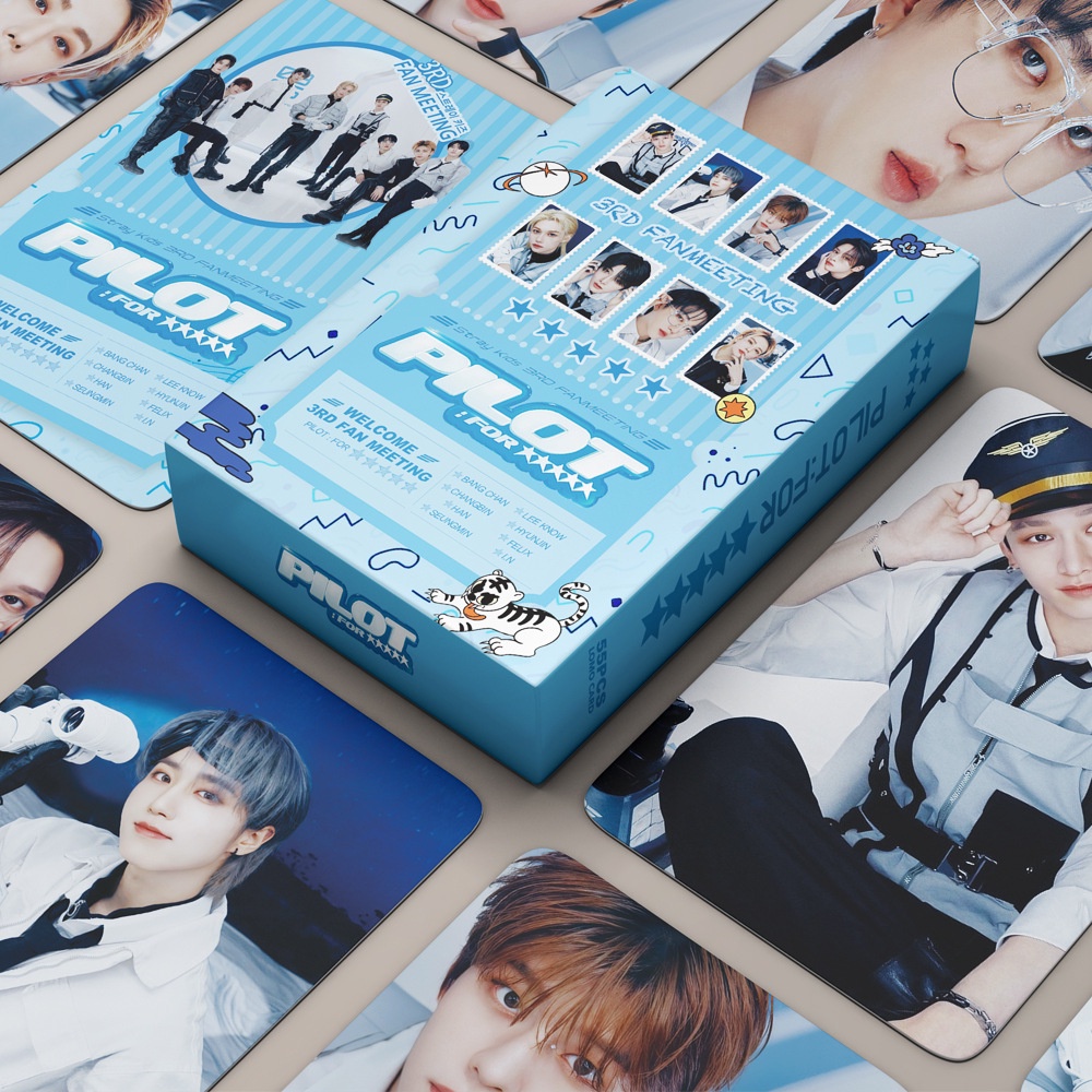 55pcs /box STRAY KIDS PILOT Photocards Fanmeeting Kartu Lomo Straykids Album 5-STAR Kpop Postcards