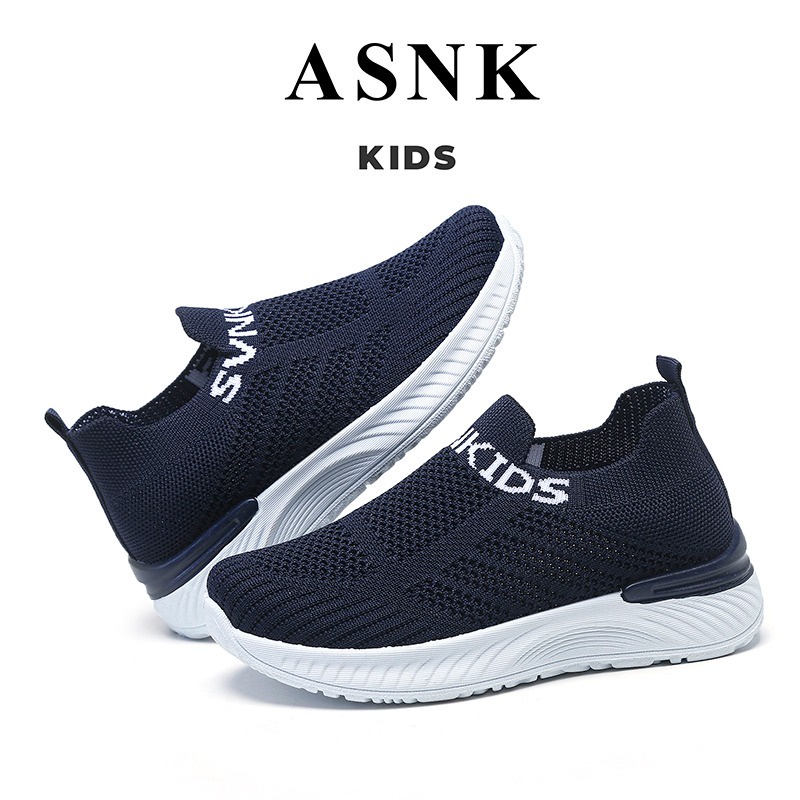 [GROSIR][COD] SEVEN_DAY SEPATU SLIP ON RAJUT ANAK-ANAK UNTUK USIA 3-9 TAHUN / BOY &amp; GIRL WM2331 NAVY