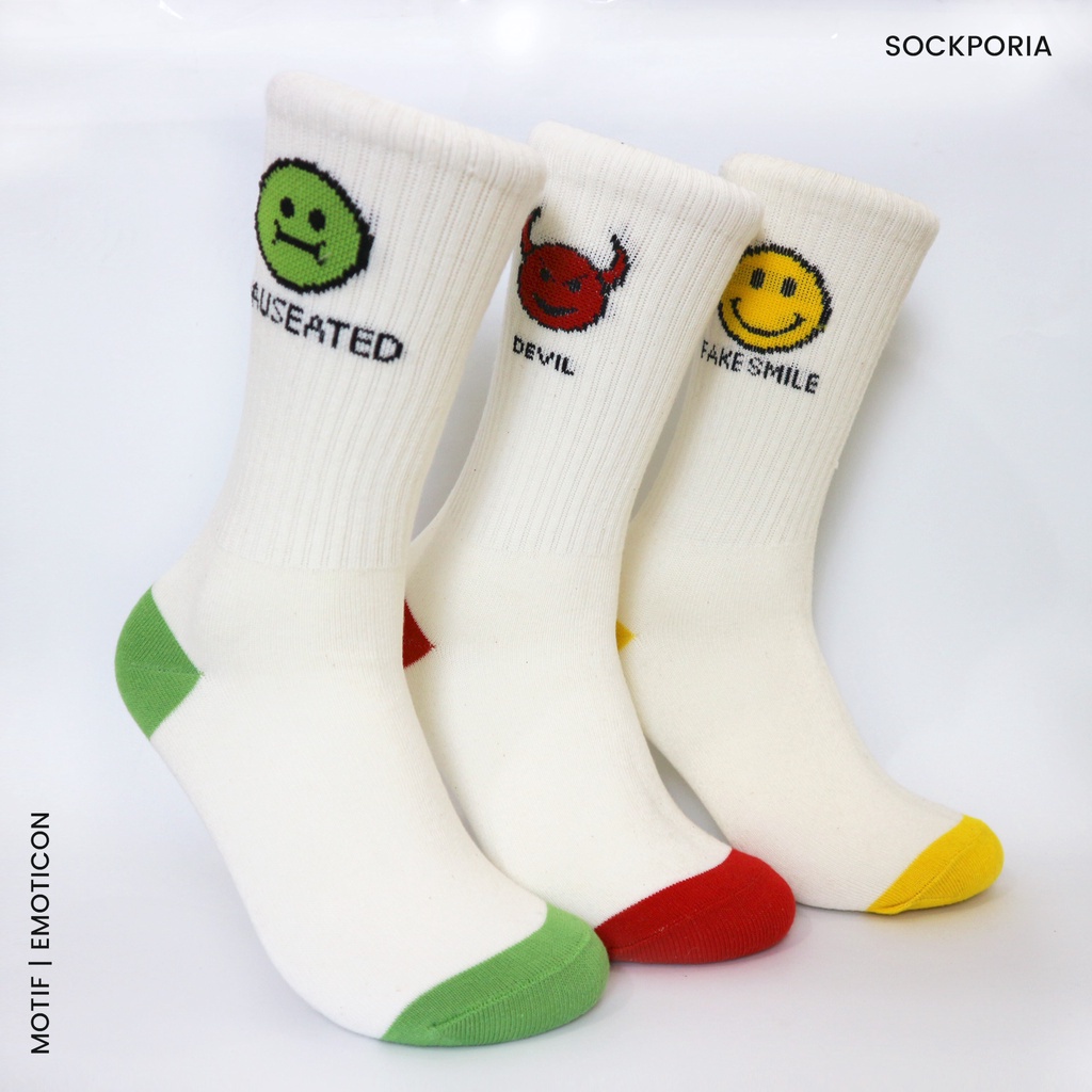 Kaos kaki Motif Emoticon