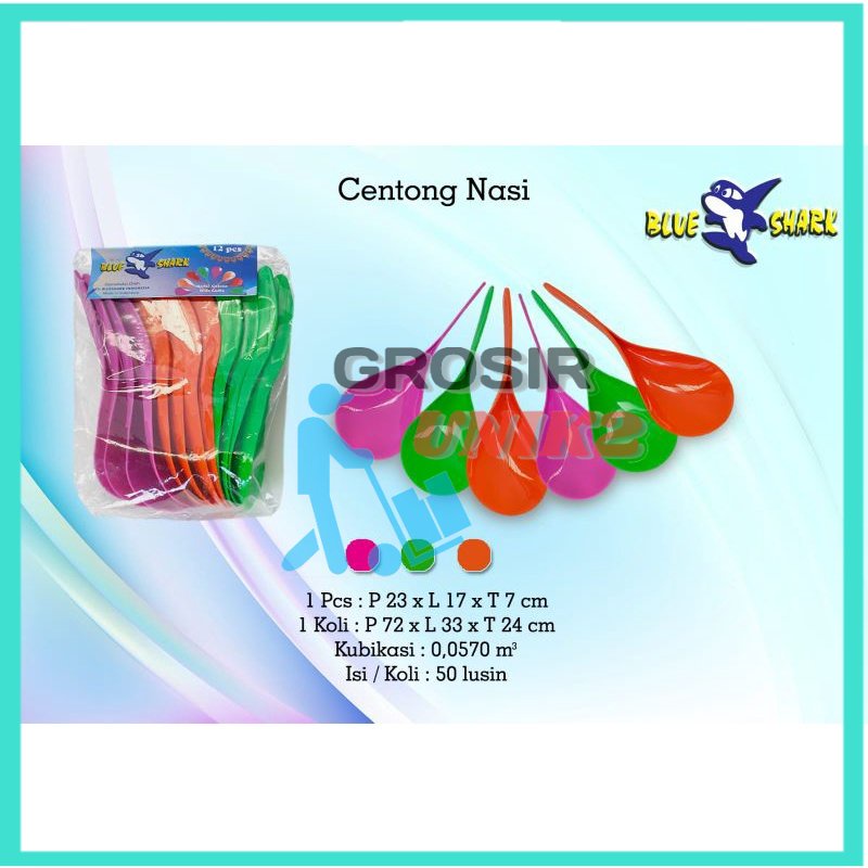 12 Pcs Centong Nasi Pelangi Bahan Plastik Tebal Kokoh Original COD GROSIR