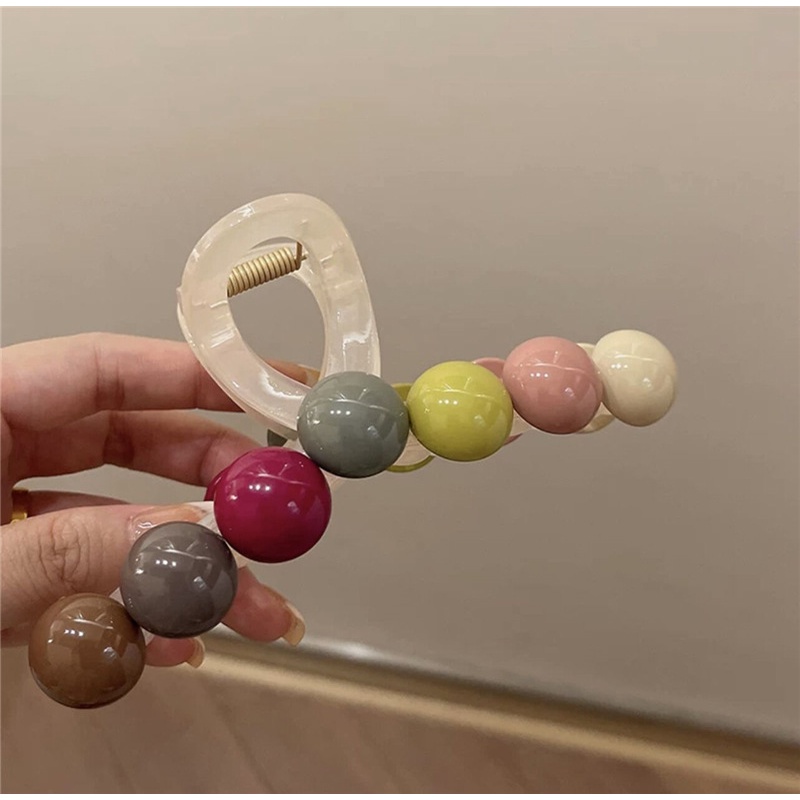 Cute Rainbow Sugar Hair Clip Female Belakang Kepala Temperamen2023Baru Grabbing Klip Hiu Besar