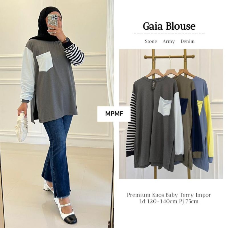 GAIA BLOUSE ORI MPMF | Ld120-140 Premium Kaos Babytery Impor