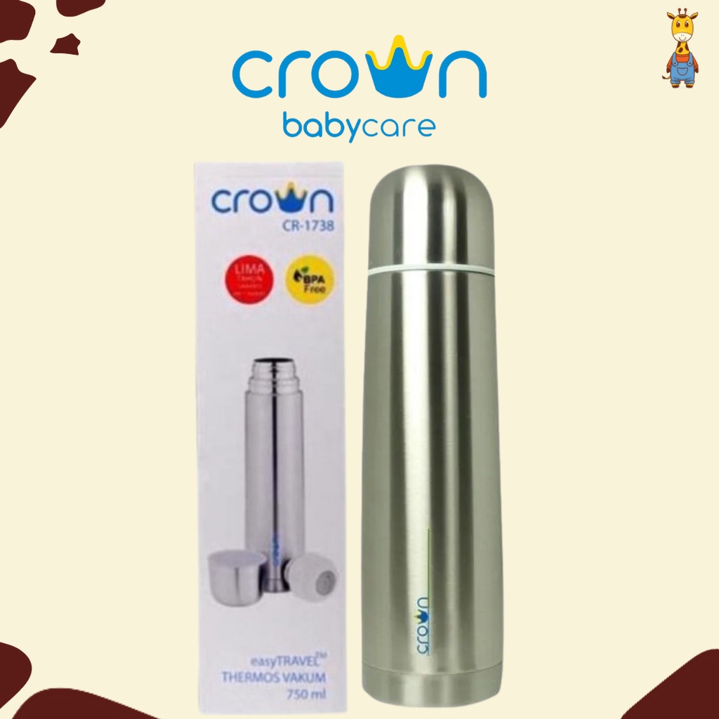 Crown Easytravel Vacuum Flask 1000ml / 750ml / 500ml / 350ml - Termos Tahan Panas