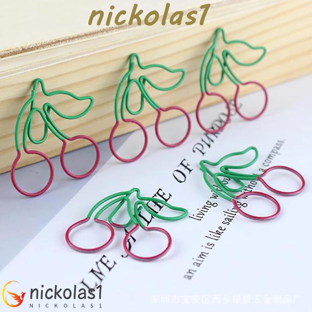 NICKOLAS1 Klip Pengikat Cherry Stationery Siswa Bookmark