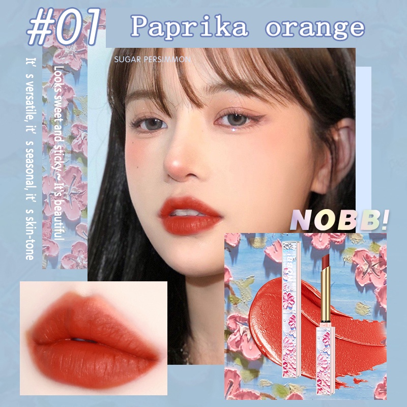 ★ BB ★  NOBB！Oil Painting Velvet Air Lipstick Matte Lasting Moisturizing Small Square Tube Lip Cream N23503