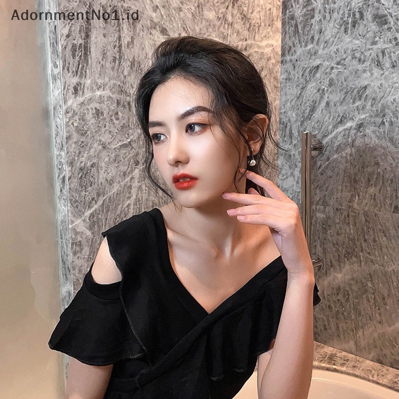 [Adornmentno1] 1pasang Anting Stud Mutiara Korea Untuk Wanita Fashion Sederhana Mutiara Stud Klip Telinga Pesta Gadis Temperamen Aksesoris Perhiasan