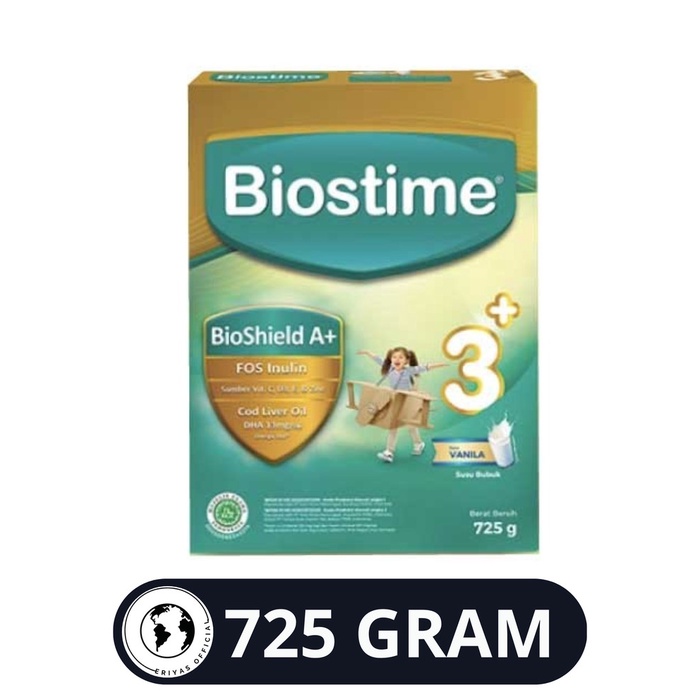 

Susu Biostime 3+ Plus pertumbuhan Anak 3-5 Tahun 725 gr Gram - Vanila