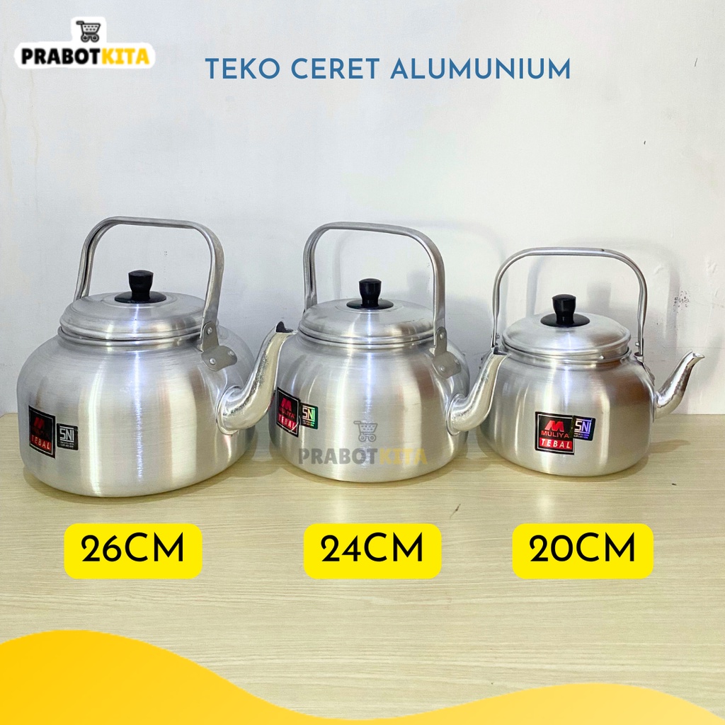 Teko Ceret Air Aluminium Silver / Teko Jawa Jadul / Kettle Cor Alumunium