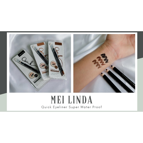 MEILINDA Quick Eyeliner Super Waterproof without Sharpener | Melinda Eyeliner TANPA Rautan/SERUTAN