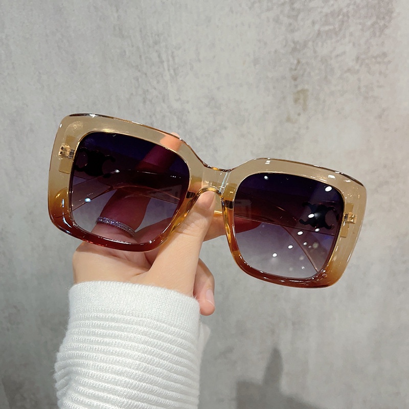 (YUZHU) Kacamata Hitam Kotak Gaya Vintage Untuk Wanita Korean Fashion INS Style Sunglasses